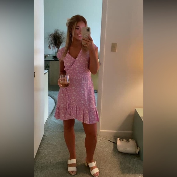 J. Crew Mercantile Floral Faux Wrap Ruffle Dress - Picture 7 of 8